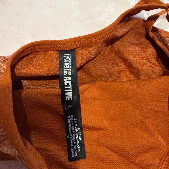 VS PINK Women's Rusty Orange Sports Bra - Picture 3 of 4